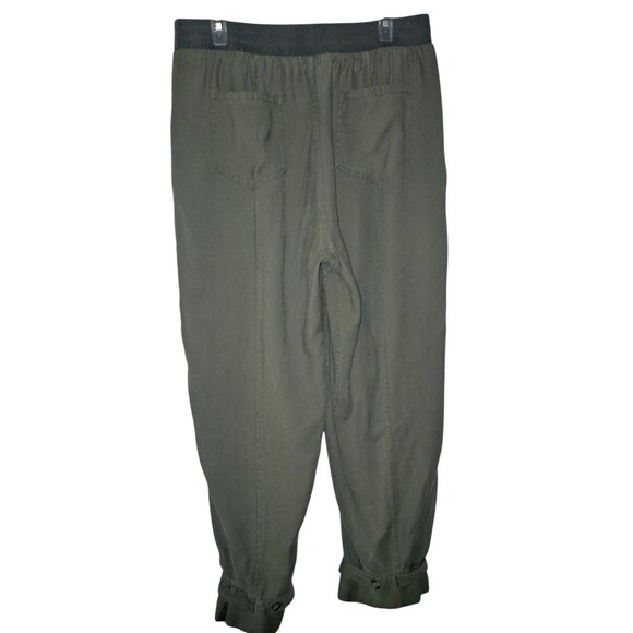 Soft Surroundings Neelandra Button Tapered Ankle Pants Olive Green Size Large - Picture 7 of 7